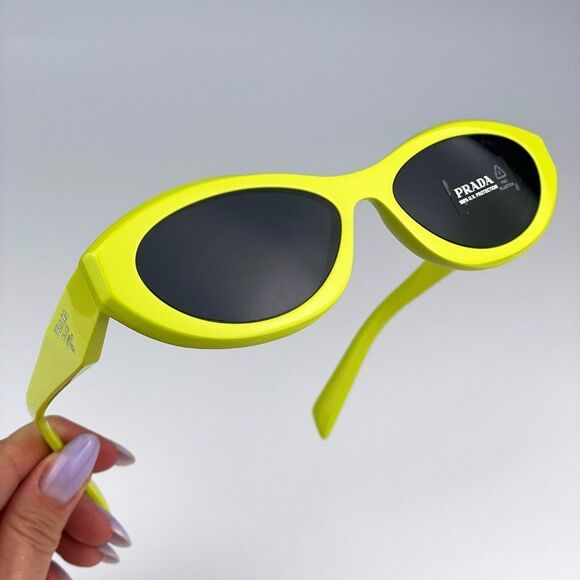 Prada PR26ZS 13L08Z Sunglasses Cedar Dark Grey Oval Women - Picture 6 of 14